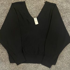 Express brand V-neck open back light weight sweater with batwing sleeve